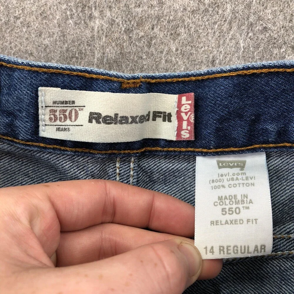 Levis 550 Jeans Boys 14 Regular 27x28 Blue Relaxed Tapered Denim Pants Youth